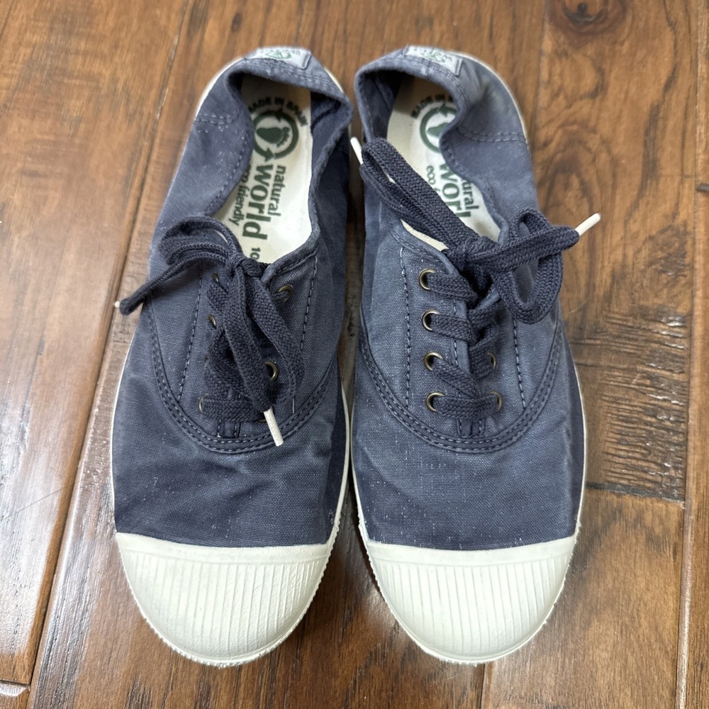 Natural‎ World Eco Sneakers 38 Blue 100% Organic Cotton Unisex Adult Shoes Spain